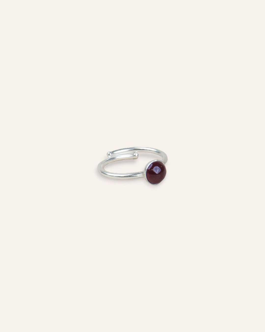 Bague Fine Cloé Argent 925 / Grenat 