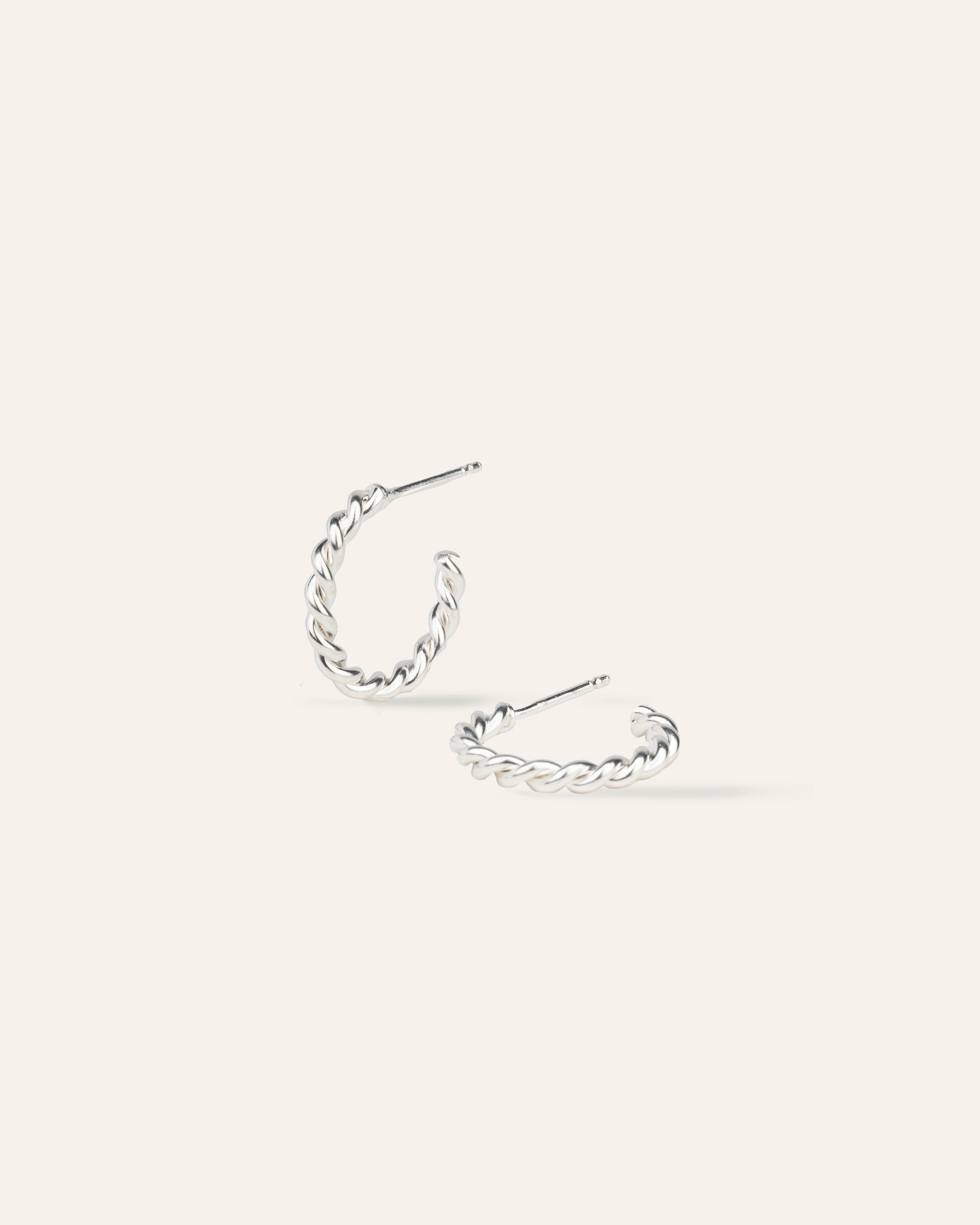 Gabrielle Twisted Hoop Earrings Sterling Silver