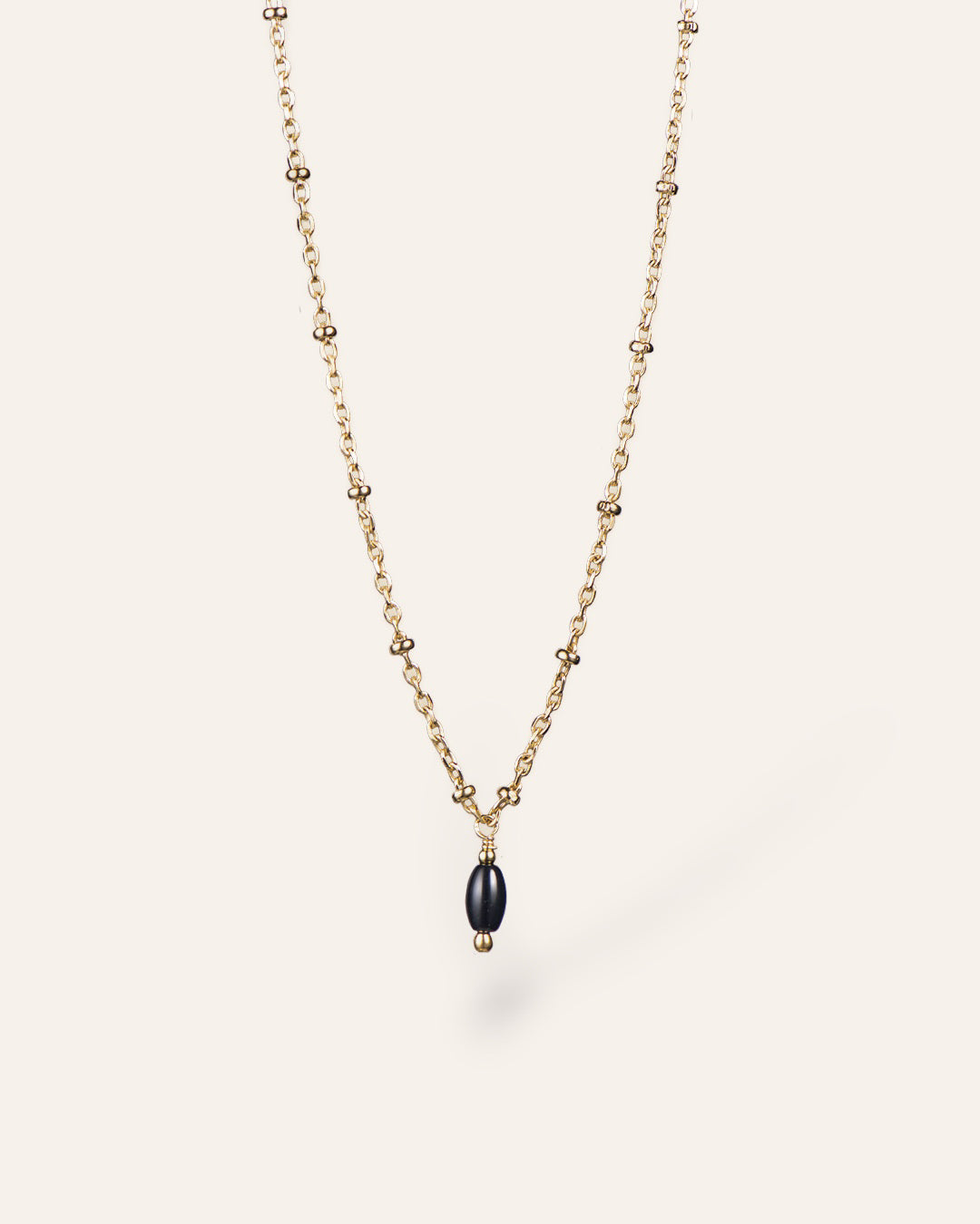 Collar Agathe Chapado en Oro 18k / Ónix