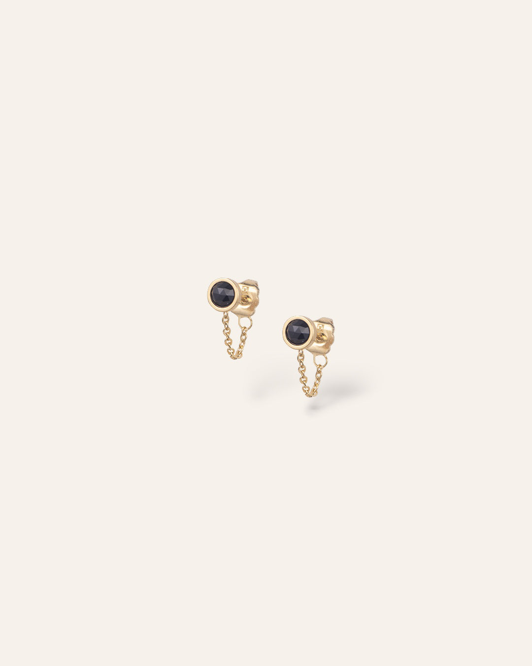 Bianca Chain Earrings 18k Gold Plated / Onyx