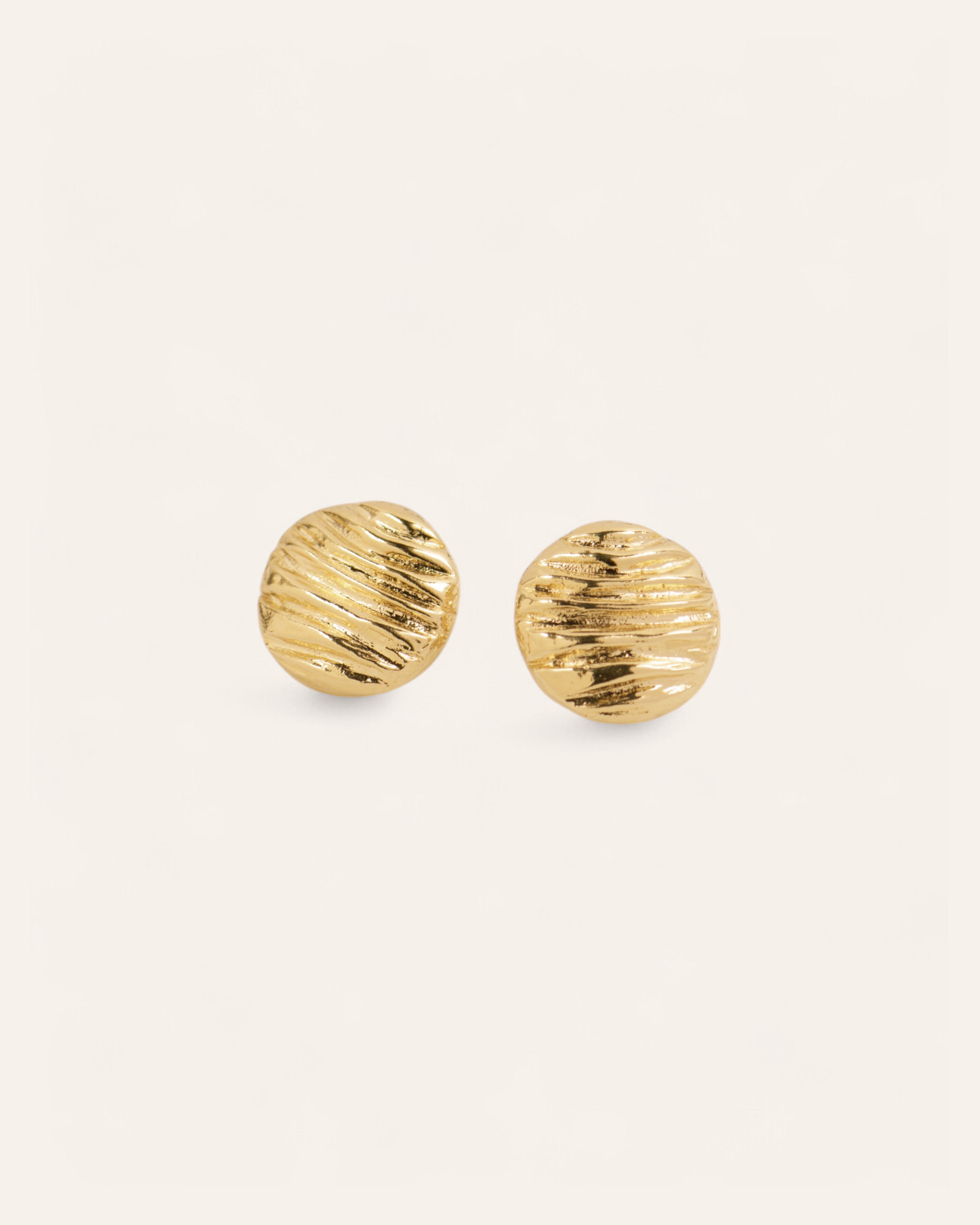 Selena Round Earrings 24k Gold Plated